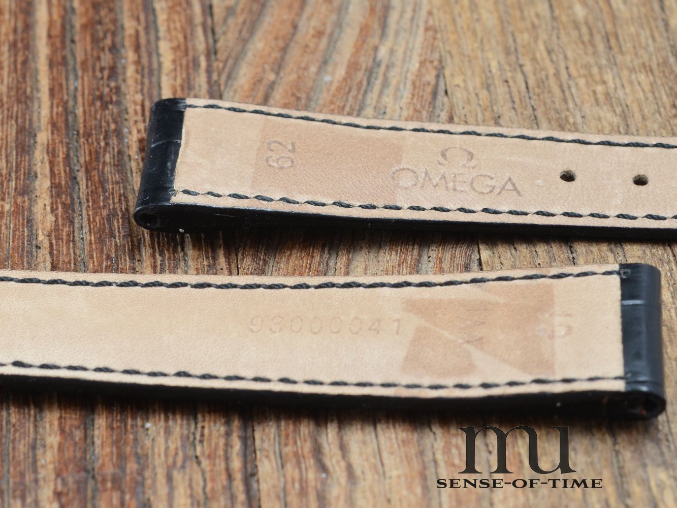Zubehör: Omega Krokolederband, schwarz, 19mm, NOS